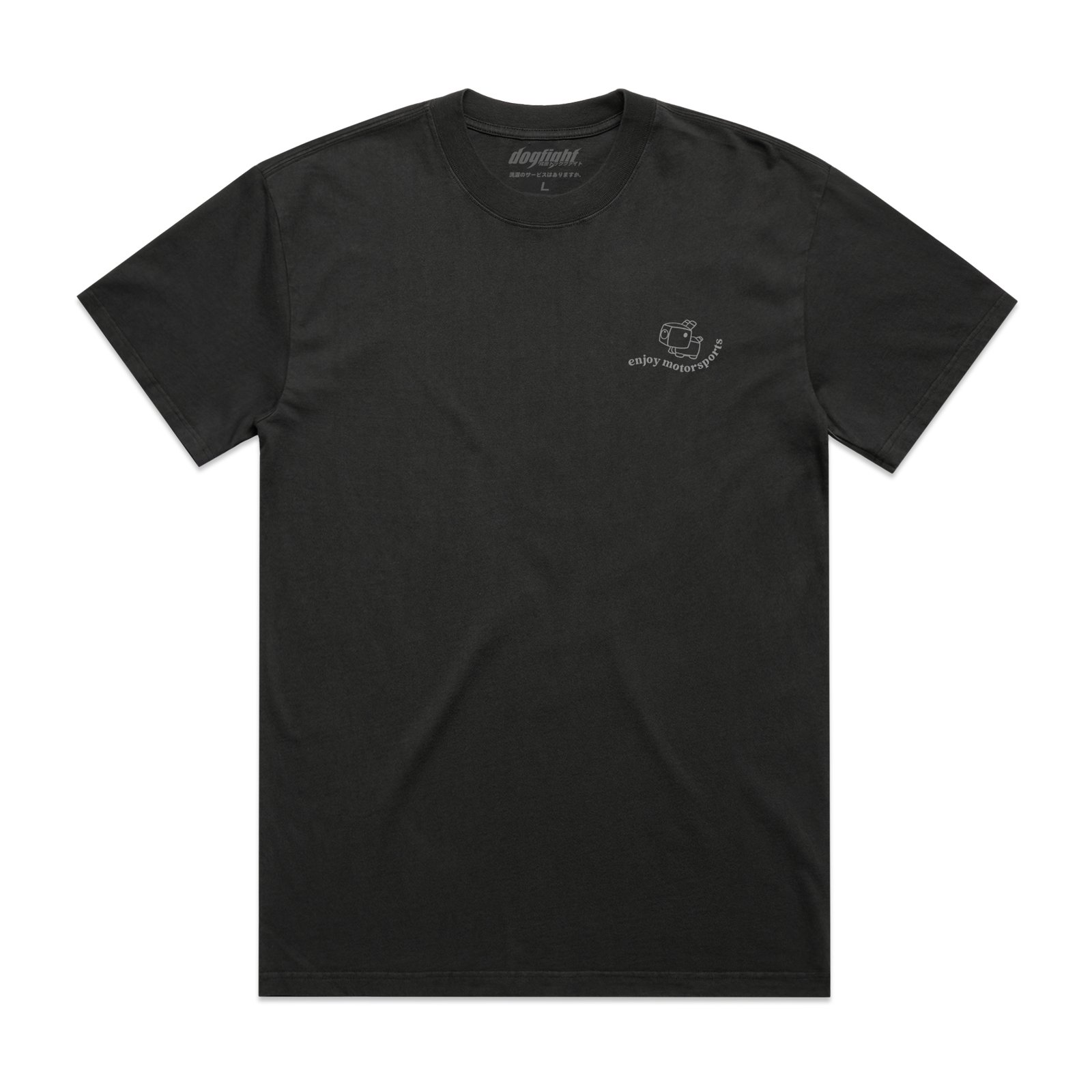 【KO】OLE SHIRT Enjoy Motor Sports Embroidered Box Shirt - Faded Coal | NDF Café